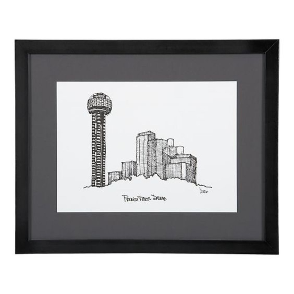 Crate & barrel framed Dallas Reunion Tower print